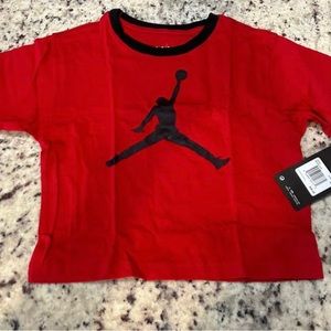 Girls 6x for 6-7 years crop red Jordan original logo NWT top